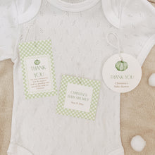 Load image into Gallery viewer, 2019 green pumpkin favor tag template