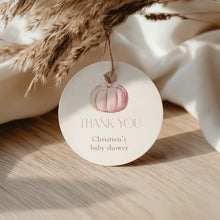 Load image into Gallery viewer, 2019 pink pumpkin favor tag template