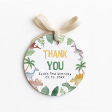 Load image into Gallery viewer, 0323 Editable Dinosaur Favors Tag | Dino Birthday Thank You Label | Instant Download Gift Tag