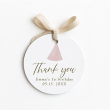Load image into Gallery viewer, 0323 Pink Tutu T-Rex Gift Tags | Editable Dino Birthday Thank You Tags | Instant Download