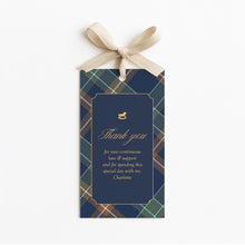Load image into Gallery viewer, 2036 Green Navy Preppy Style Plaid Teddy Bear Gift Favor Tag bundle Template, Digital Download