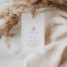 Load image into Gallery viewer, 2019 pink pumpkin favor tag template