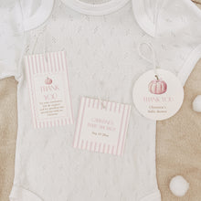 Load image into Gallery viewer, 2019 pink pumpkin favor tag template