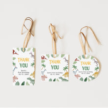 Load image into Gallery viewer, 0323 Editable Dinosaur Favors Tag | Dino Birthday Thank You Label | Instant Download Gift Tag