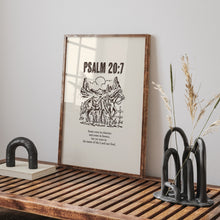 Load image into Gallery viewer, Western Psalm 20:7 art print