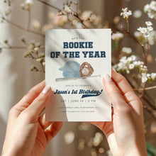 Load image into Gallery viewer, 0314 blue rookie of the year birthday invitation template
