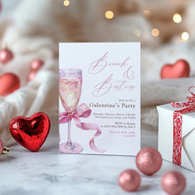 Load image into Gallery viewer, 0801 Pink Coquette Valentine's Party Brunch Party Invite, Galentine's Ladies Gathering, Digital Download