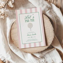 Load image into Gallery viewer, 0311 pink let's par tee invitation template