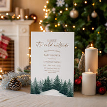 Load image into Gallery viewer, 2033 Baby It's Cold Outside Winter Wonderland Baby Shower Invite, Editable Digital Download Template