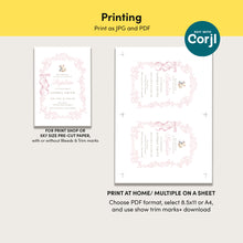 Load image into Gallery viewer, Pink Lamb Baptism Invitation Template, Floral Christian Girl Baptism Invite 0502