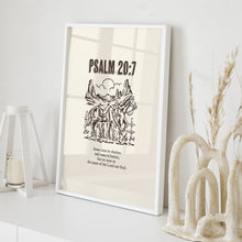 Load image into Gallery viewer, Western Psalm 20:7 art print