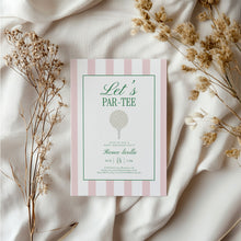 Load image into Gallery viewer, 0311 pink let's par tee invitation template
