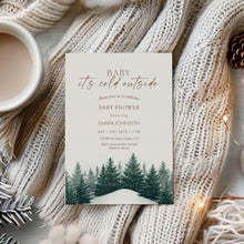 Load image into Gallery viewer, 2033 Baby It's Cold Outside Winter Wonderland Baby Shower Invite, Editable Digital Download Template