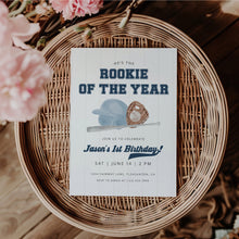 Load image into Gallery viewer, 0314 blue rookie of the year birthday invitation template