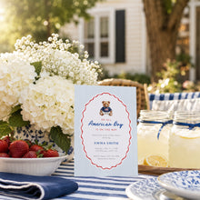 Load image into Gallery viewer, All American Boy Baby Shower Invitation | Fourth Of July Summer Template 2046