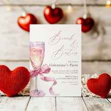 Load image into Gallery viewer, 0801 Pink Coquette Valentine's Party Brunch Party Invite, Galentine's Ladies Gathering, Digital Download