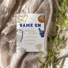 Load image into Gallery viewer, Basketball Game On 10th Birthday Invitation, Sports Birthday Invite Template, Editable Corjl 0333