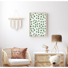 Load image into Gallery viewer, Watercolor whimsical green clover art print 07-276