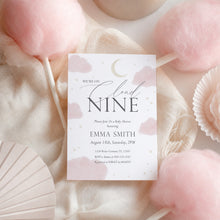 Load image into Gallery viewer, Cloud Nine Baby Shower Invitation, Modern Watercolor Editable Template 2045