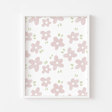 Load image into Gallery viewer, Watercolor whimsical pink daisy art print 07-276