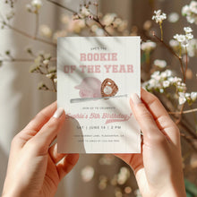 Load image into Gallery viewer, 0314 pink rookie of the year birthday invitation template