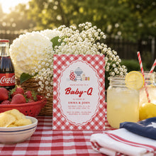 Load image into Gallery viewer, Baby Q Invitation Template | Fourth Of July Summer BBQ Baby Shower 2046