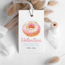 Load image into Gallery viewer, 08012 Valentine Donut Gift Tag for Kids, Classroom Valentine Favor Tag, Digital download