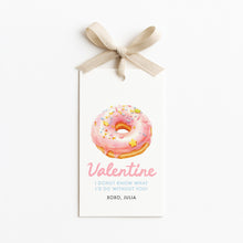 Load image into Gallery viewer, 08012 Valentine Donut Gift Tag for Kids, Classroom Valentine Favor Tag, Digital download