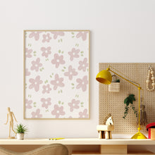 Load image into Gallery viewer, Watercolor whimsical pink daisy art print 07-276