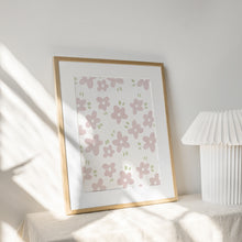 Load image into Gallery viewer, Watercolor whimsical pink daisy art print 07-276