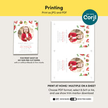 Load image into Gallery viewer, 0326 Berry sweet Strawberry 5th Birthday Photo Invite, Editable Template, Digital Download