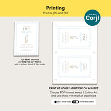 Load image into Gallery viewer, 0308 Blue one silly goose birthday invitation template 2