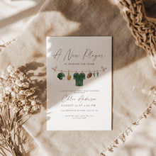 Load image into Gallery viewer, 2032 A new player is on the way Baby Shower Football Invite, Editable Sports Template, Digital download