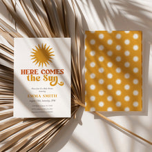 Load image into Gallery viewer, Comes the Sun Baby Shower Invitation, Boho Retro Editable Template 2045