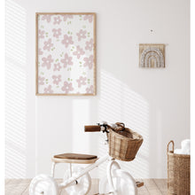 Load image into Gallery viewer, Watercolor whimsical pink daisy art print 07-276