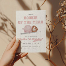 Load image into Gallery viewer, 0314 pink rookie of the year birthday invitation template