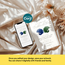 Load image into Gallery viewer, 0325 Touchdown Football Joint Birthday Invite, Brothers Sports Party, Editable Template, Digital Download