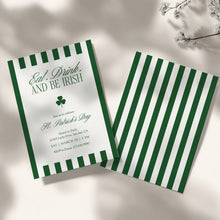 Load image into Gallery viewer, 0804 Eat, Drink, and Be Irish Invitation, Green St Patrick’s Day Celebration, Digital Download