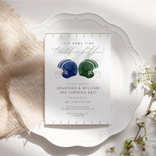 Load image into Gallery viewer, 0325 Touchdown Football Joint Birthday Invite, Brothers Sports Party, Editable Template, Digital Download