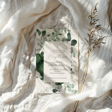 Load image into Gallery viewer, 0501 greenery baptism invitation template