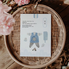 Load image into Gallery viewer, 0305 Blue Korean 100 days celebration invitation