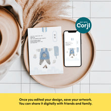 Load image into Gallery viewer, 0305 Blue Korean 100 days celebration invitation