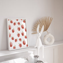 Load image into Gallery viewer, Watercolor whimsical red strawberry art print 07-276