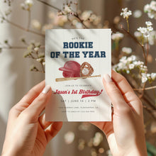 Load image into Gallery viewer, 0314 red rookie of the year birthday invitation template