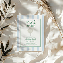 Load image into Gallery viewer, 0311 blue let's par tee invitation template