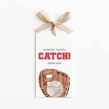 Load image into Gallery viewer, 08012 Baseball Catch Gift Tag Template, Sports Valentine Favor, Digital Download