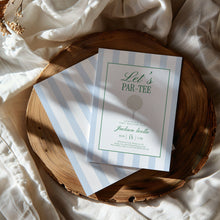 Load image into Gallery viewer, 0311 blue let's par tee invitation template