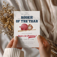 Load image into Gallery viewer, 0314 red rookie of the year birthday invitation template