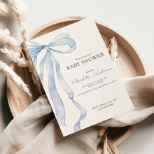 Load image into Gallery viewer, Corjl editable blue bow invitation 2014
