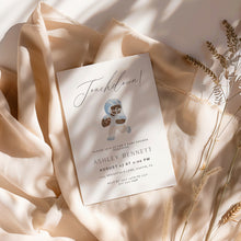 Load image into Gallery viewer, 2032 Light Blue Touchdown Teddy Bear Football Baby Shower Invite, Editable Template, Digital Download